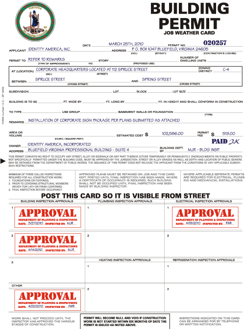 PERMIT PROCUREMENT - Identity America